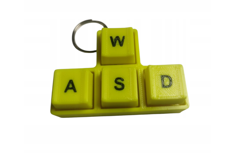 Brelok sensoryczny CLICKER 3D – WSAD WASD - neon żółty — Sensoryczne, 25,00 zł