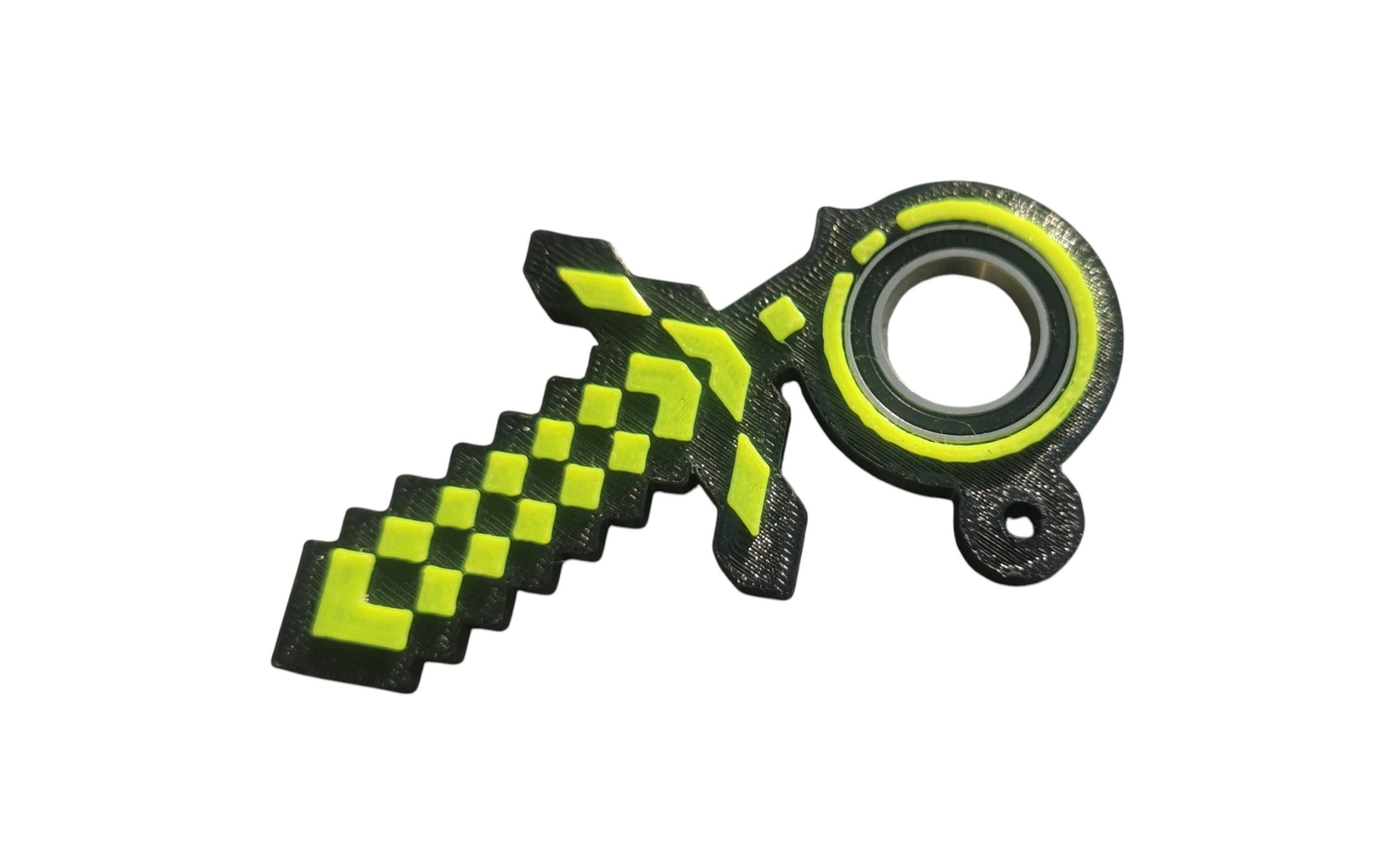 Pixel Sword Spin 3D – antystresowy brelok obrotowy z łożyskiem | gadżet dla dorosłych