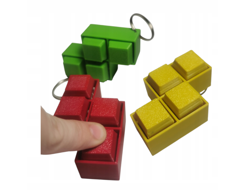 Klikacz Antystresowy Brelok – Retro Klocki  "Z" | Manualny Fidget dla Dorosłych